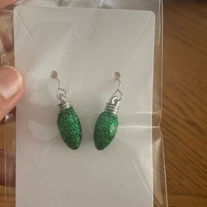 Christmas ornament earrings.